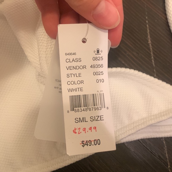 NWT twin white tie up bikini bottom - Picture 6 of 8